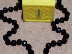 Colier vintage francez cu granate si incuietoare din argint aurit, marcate