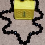 Colier vintage francez cu granate si incuietoare din argint aurit, marcate